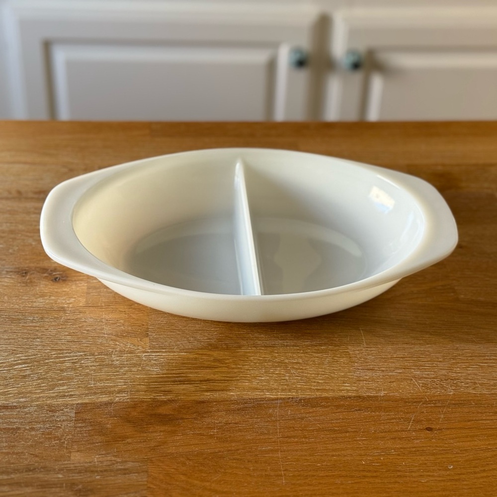 Vintage Pyrex White Divided Serving Dish